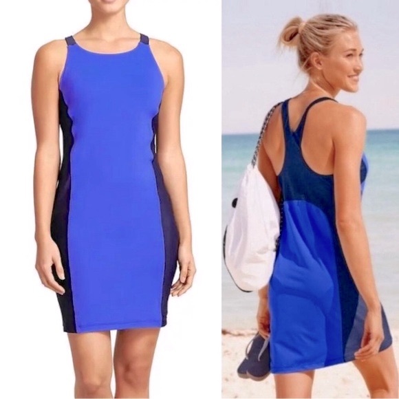 Athleta Caspian Colorblock Racerback Swim Dress - Picture 2 of 13